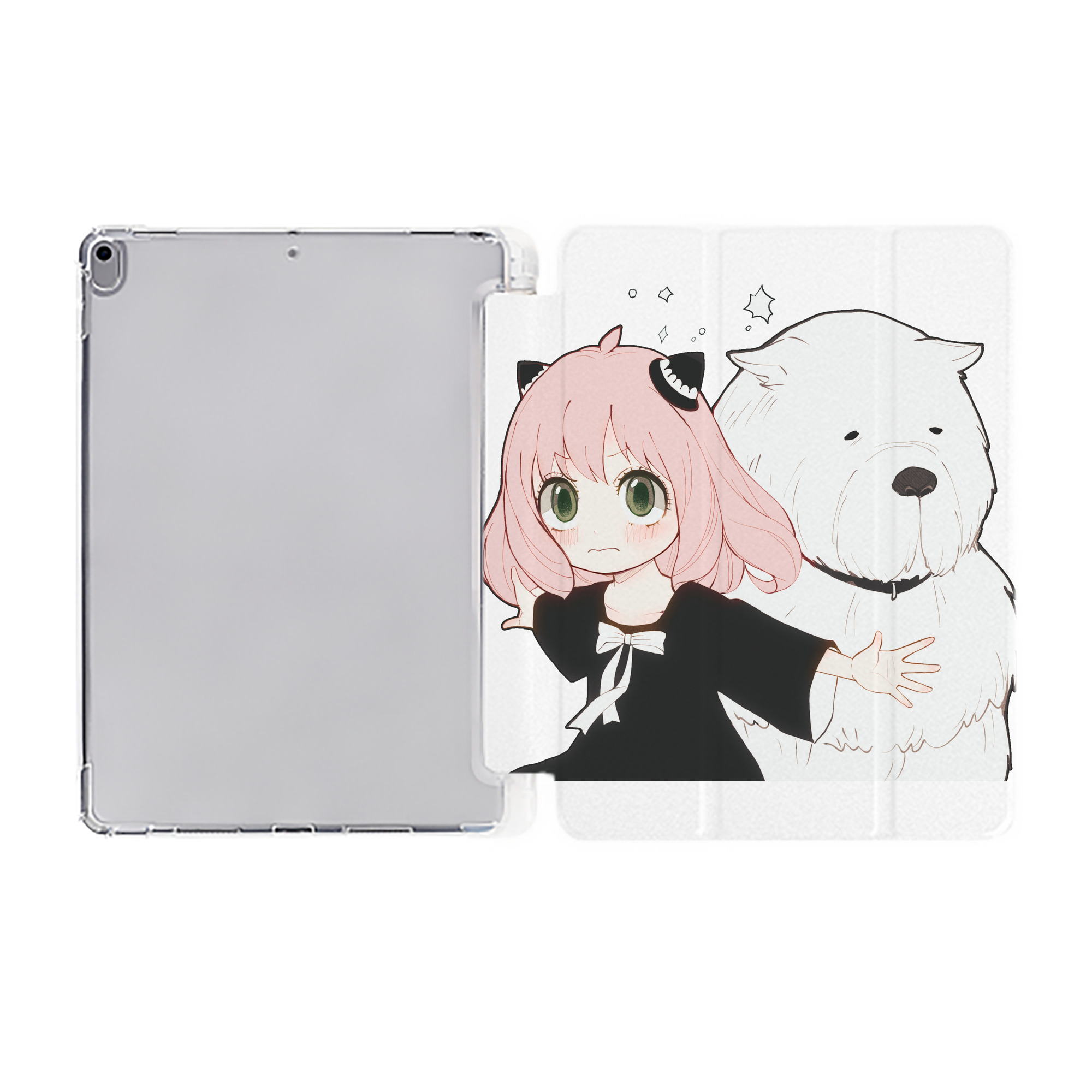 （画像用） SPY×FAMILY间谍家家酒 IPad ケース ペン収納付き 三つ折りスタンド PUレザー×シリコン 対応機種9.5/10.5/10.9インチ